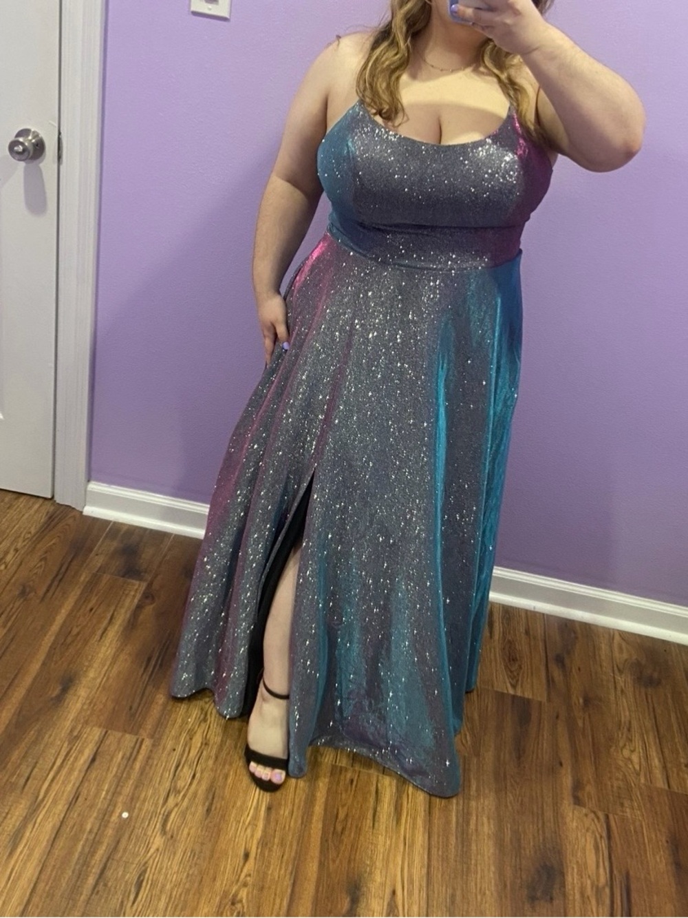 Shimmer Iridescent Color Changing Prom Dress
